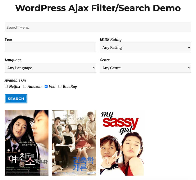 Bộ lọc và tìm kiếm Ajax đơn giản cho WordPress