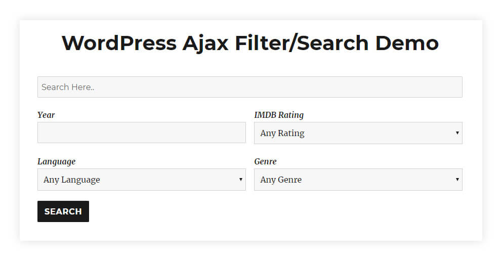 Bộ lọc và tìm kiếm Ajax đơn giản cho WordPress