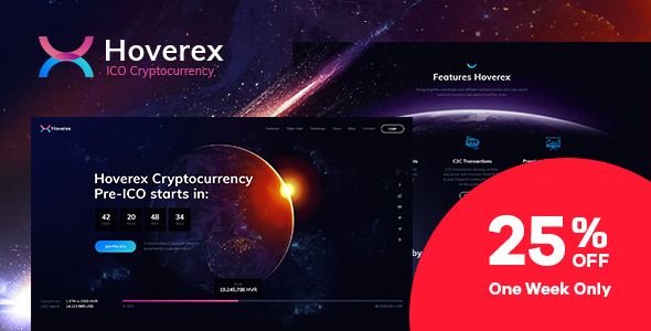 Hoverex | Cryptocurrency, NFT & ICO WordPress Theme + Spanish