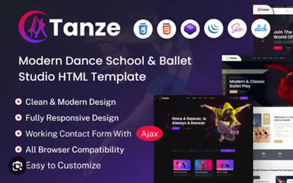 Danza - Dancing School and Ballet Studio HTML Template