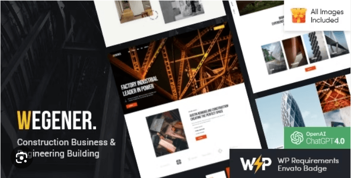 Wegener | Construction Business & Engineering Building WordPress Theme