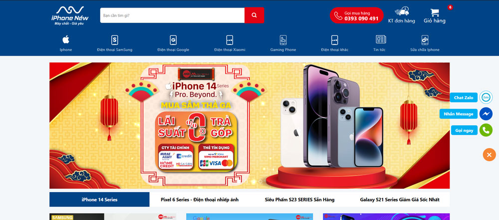 mẫu website bán điện thoại - hungwordpress