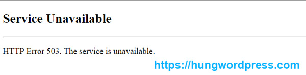 Lỗi 503 Service Unavailable