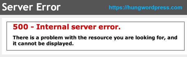 Lỗi 500 Internal Server Error