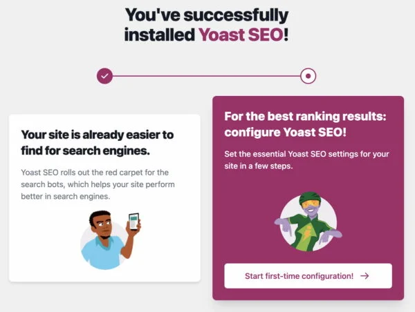 Yoast SEO First-time configuration