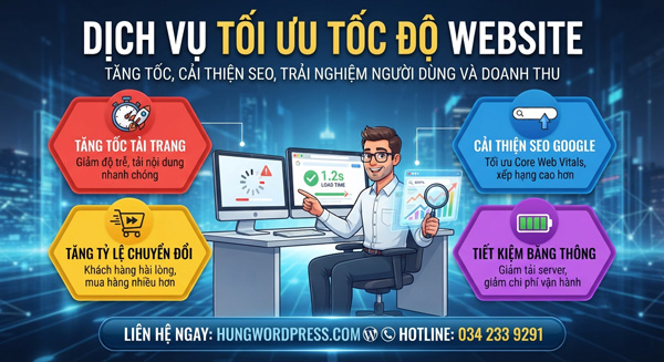 Dịch vụ tối ưu tốc độ Website - HUNGWP