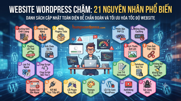 Website WordPress chậm: 21 nguyên nhân phổ biến và cách xử lý mới cập nhật