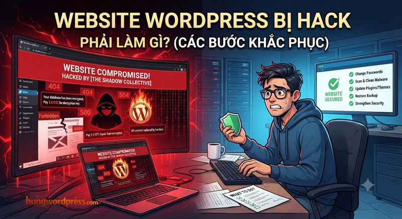 6 bước xử lý website wordpress bị hack