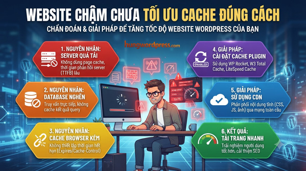 website wordpress chậm do tối ưu chưa đúng cách
